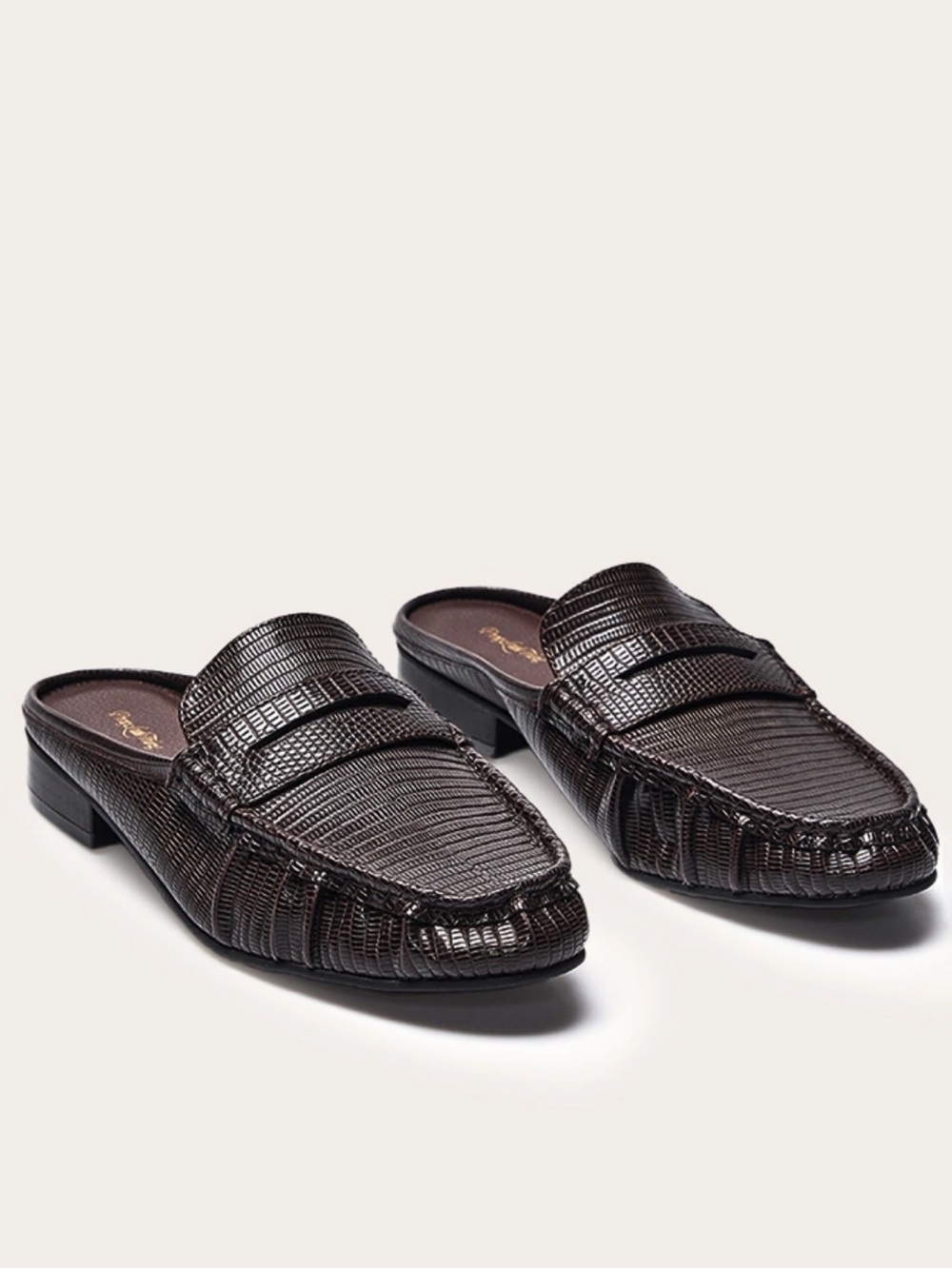 PLT Chocolate Python Loafer Mule CHOCOLATE 6